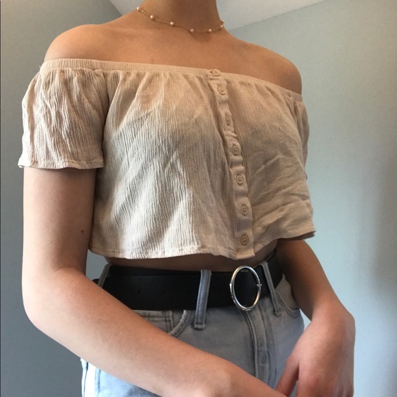 Forever 21 Off The Shoulder Crop Top S - Picture 2 of 5